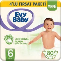 Evy Baby 4'lü Fırsat Paketi 6 Numara Cırtlı Bebek Bezi 4x20 Adet
