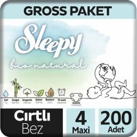 Sleepy Bio Natural 4 Numara Organik Cırtlı Bebek Bezi 200'lü