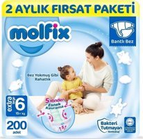 Molfix Ekstra Large 6 Numara Bantlı Bebek Bezi 200'lü