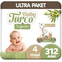 Baby Turco 4 Numara Organik Cırtlı Bebek Bezi 312'li