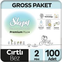 Sleepy Bio Natural Premium Plus 2 Numara Organik Cırtlı Bebek Bezi 100'lü