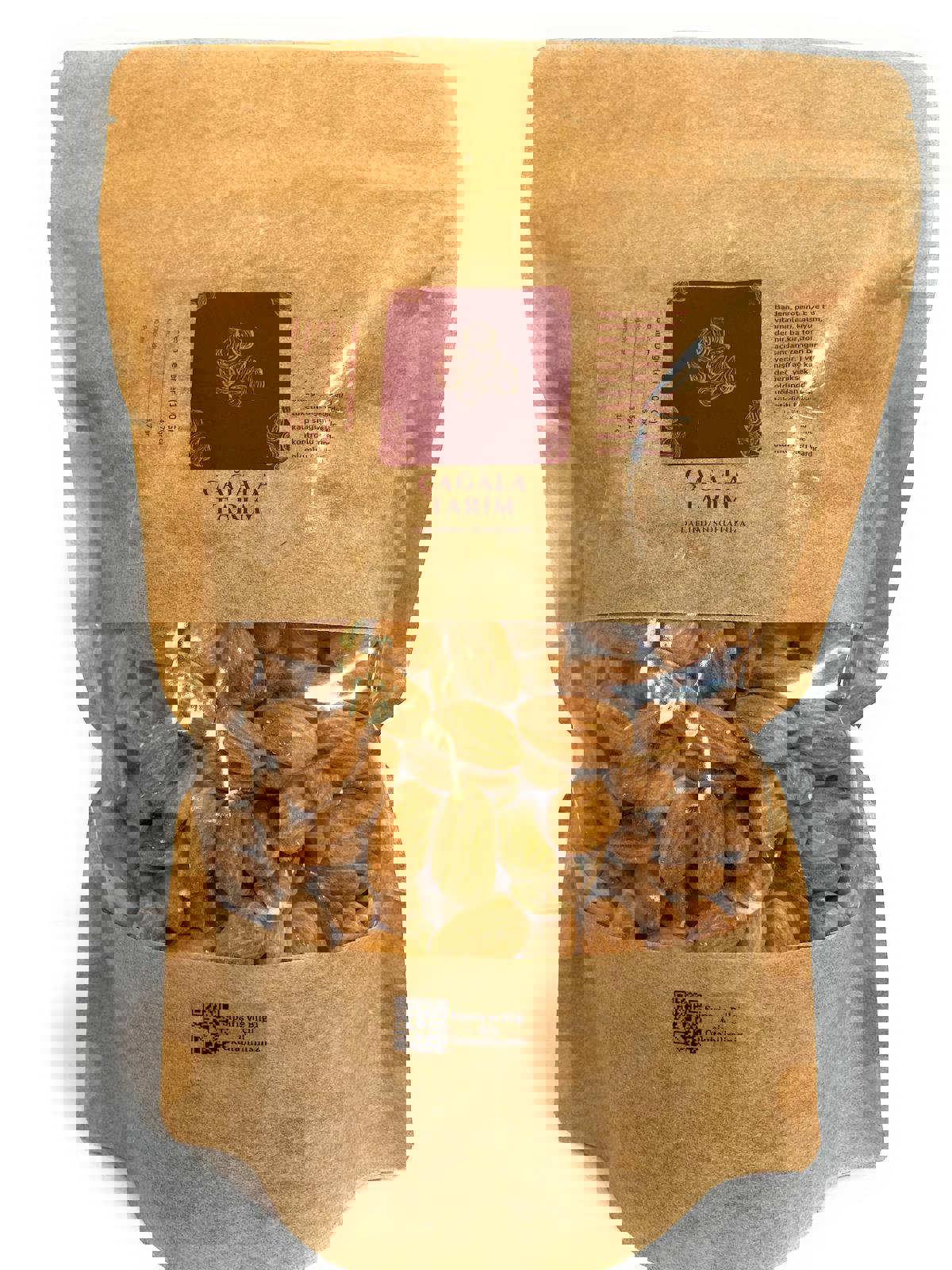 Çağala Tarım Elazığ Çiğ Tuzsuz Organik Glutensiz Tane İçi Badem 1 kg