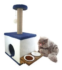 Patiderm Oturaklı Katlı 85 cm Kedi Tırmalama Evi