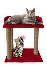 Patiderm Oturaklı Oyuncaklı Katlı 58 cm Kedi Tırmalama Tahtası