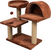 Dubex Oturaklı Oyuncaklı 75 cm Kedi Tırmalama Evi