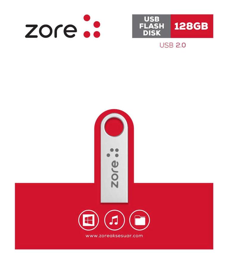 Zore USB 2.0 USB 128 GB Flash Belek Metal