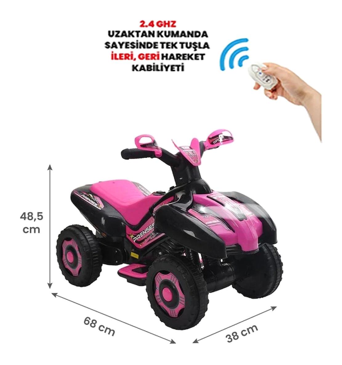 Uj Toys Kumandalı 2-4 yaş 6 W Üstü Açık Tek Akülü Akülü Araba Pembe