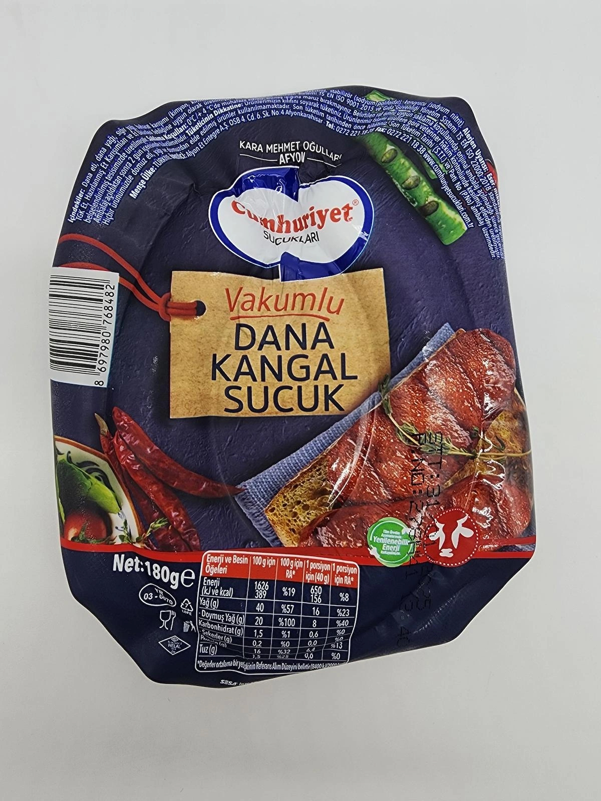 Cumhuriyet Kangal Dana Sucuk Vakumlu 180 gr