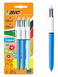 Bic 4 Renkli 1 mm 3'lü Tükenmez Kalem