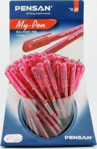 Pensan My Pen Plastik Tek Renkli 1 mm Kırmızı 60'lı Tükenmez Kalem