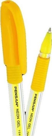 Pensan Neon Jel Tek Renkli 1 mm Sarı Tükenmez Kalem