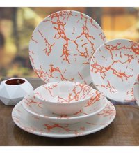 Orange Marble 18 Parça 6 Kişilik Yemek Takımı