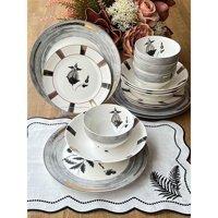 Rossev Yemek Takımı Rusty Black 16 Parça 4 Kişilik
