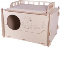 Pati Homes Dikdörtgen Tek Katlı İç Mekan Ahşap Kedi Evi Ahşap