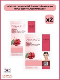 Dermal Barbados Kirazı Özlü Kolajen Nemlendirici Kağıt Yüz Maskesi 2x23 gr