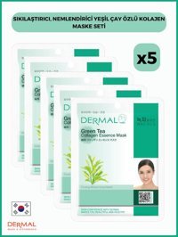 Dermal Yeşil Çay Özlü Kolajen Nemlendirici Kağıt Yüz Maskesi 5x23 gr