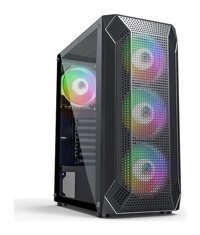 Power Boost Vk-P1882B Mesh 4 Fanlı Siyah Dikey ATX Oyuncu Bilgisayar Kasası