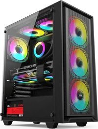 Power Boost Pb-P802Ab RGB Mesh Siyah Dikey ATX Bilgisayar Kasası