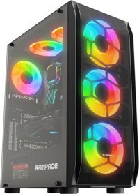 Rampage Hollow RGB Mesh 4 Fanlı Siyah Dikey ATX Oyuncu Bilgisayar Kasası