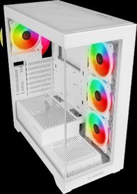Rampage Hydra V3 RGB Mesh Sıvı Soğutmalı 7 Fanlı Beyaz Dikey ATX Oyuncu Bilgisayar Kasası