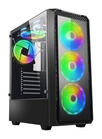 Xaser Mg8020-M2 RGB Mesh 4 Fanlı Siyah Dikey ATX Oyuncu Bilgisayar Kasası