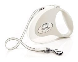 Flexi Style Şerit 5 m Makaralı Gezdirme Köpek Tasması Beyaz