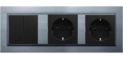 Ovivo Quantum Çerçeveli Topraklı İç Mekan Üçlü Priz Gümüş