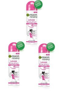 Garnier Lekesiz Koruma Pudrasız Ter Önleyici Antiperspirant Sprey Kadın Deodorant 3x150 ml