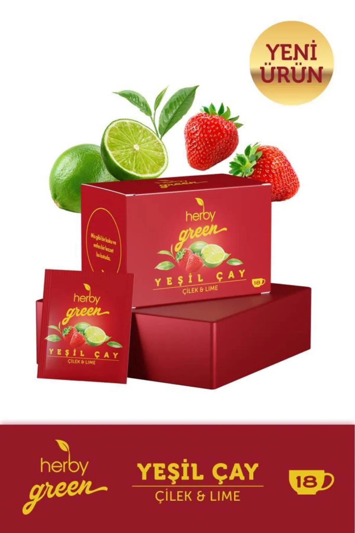 Herby Çilek-Lime Karışık Poşet Bitki Çayı 18 Adet