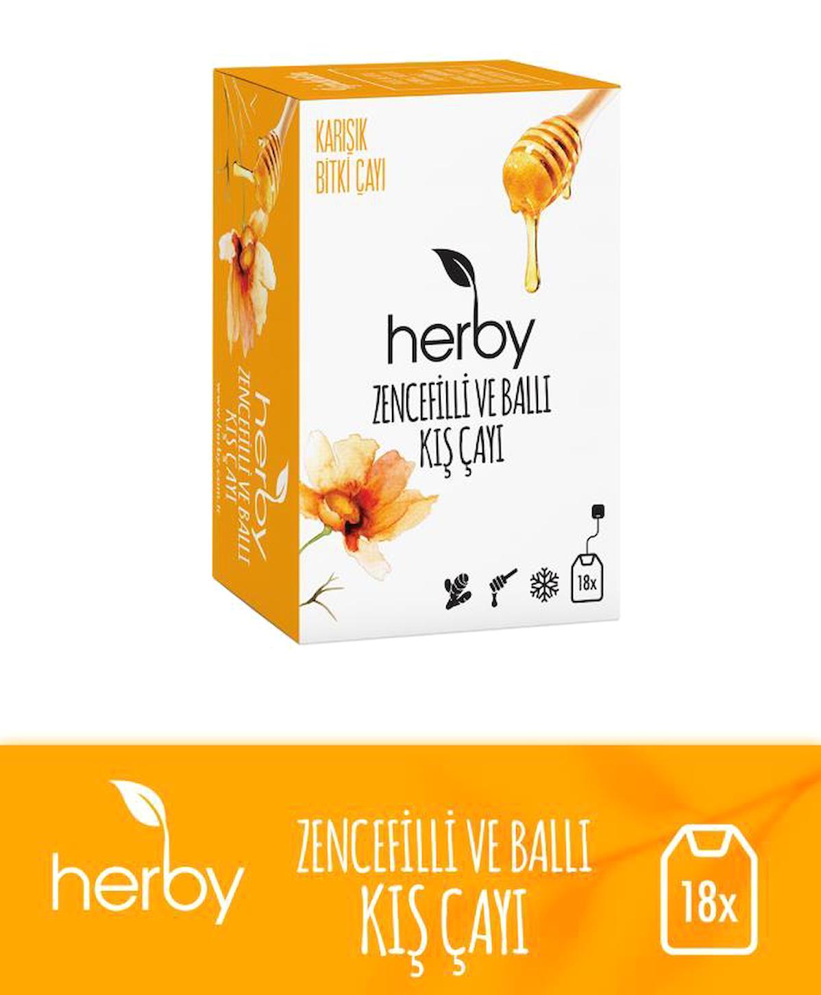 Herby Bal-Zencefil Karışık Poşet Bitki Çayı 18 Adet