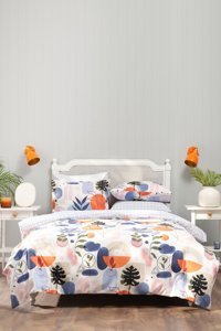 Sarah Anderson Brenna Pamuk-Polyester 160x220 cm Çarşaflı Çiçekli Tek Kişilik Nevresim Takımı Çok Renkli
