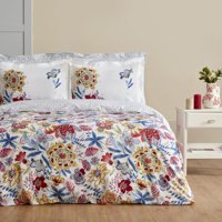 Karaca Home Persly Pamuk 200x220 cm Çarşaflı Çiçekli Tek Kişilik Nevresim Takımı Mavi