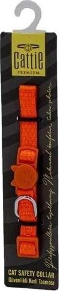 Cattie Tokalı 15-25 cm Güvenlikli Turuncu Gezdirme Boyun Kedi Tasması