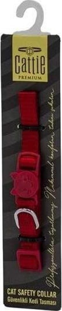 Cattie Premium 15-25 cm Güvenlikli Kırmızı Gezdirme Boyun Kedi Tasması