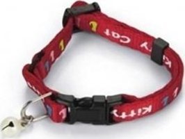 Beeztees 23 cm Zilli Güvenlikli Kırmızı Gezdirme Boyun Kedi Tasması