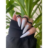 Sybelle Kozmetik Stiletto Mat Beyaz 20'li El Takma Tırnak