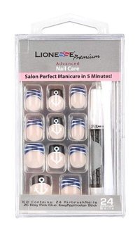 Lionesse Oval Mat French Renkli 24'lü El Takma Tırnak