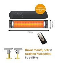 Mirkraft Eclipse 2200 W Duvar Tipi Infrared Isıtıcı Gri