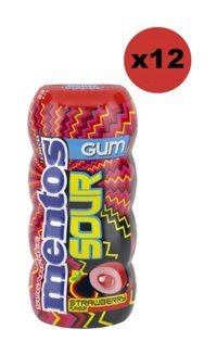 Mentos New Sour Gum Çilekli Sakız 12 Adet