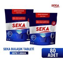 Seka Hepsi Bir Arada Limon Tablet Bulaşık Makinesi Deterjanı 2x40 Adet