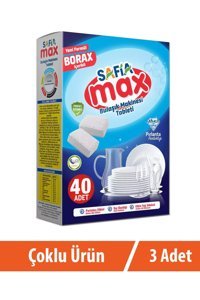 Safia Max Tablet Bulaşık Makinesi Deterjanı 3x40 Adet