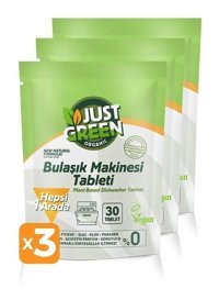 Just Green Organic Tablet Bulaşık Makinesi Deterjanı 3x30 Adet