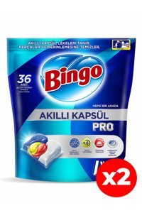 Bingo Akıllı Kapsül Pro Kapsül Bulaşık Makinesi Deterjanı 2x36 Adet