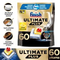 Finish Ultimate Plus Hepsi Bir Arada Limon Tablet Bulaşık Makinesi Deterjanı 60 Adet
