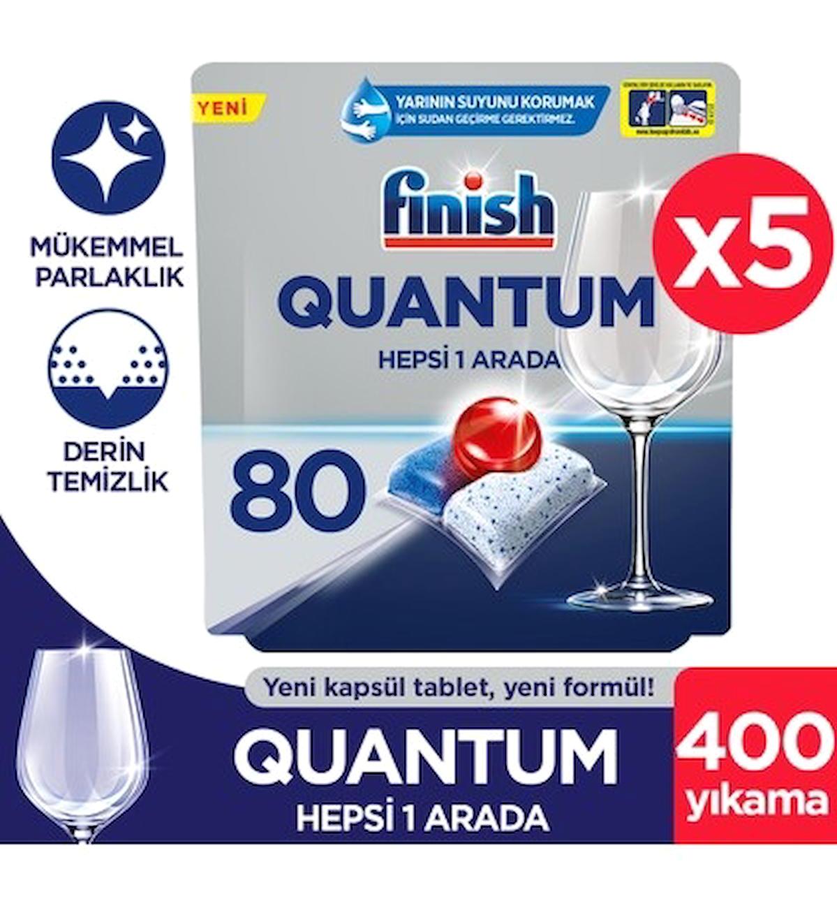 Finish Quantum Hepsi 1 Arada Tablet Bulaşık Makinesi Deterjanı 5x80 Adet