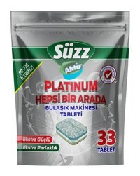 Süzz Aktif Platinum Hepsi Bir Arada Tablet Bulaşık Makinesi Deterjanı 33 Adet