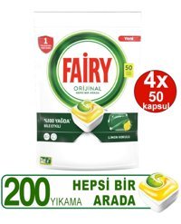 Fairy Hepsi Bir Arada Limon Tablet Bulaşık Makinesi Deterjanı 4x50 Adet