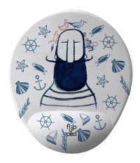 Flipped Balık Adam Bilek Destekli S Mousepad Beyaz-Mavi