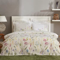 Karaca Home Jody Pamuklu 4 Mevsim 200x220 cm Çarşaflı Desenli Çift Kişilik Nevresim Takımı Beyaz