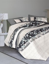 Cotton Box Lehlare Pamuklu 4 Mevsim 220x230 cm Çarşaflı Desenli Çift Kişilik Nevresim Takımı Beyaz Antrasit